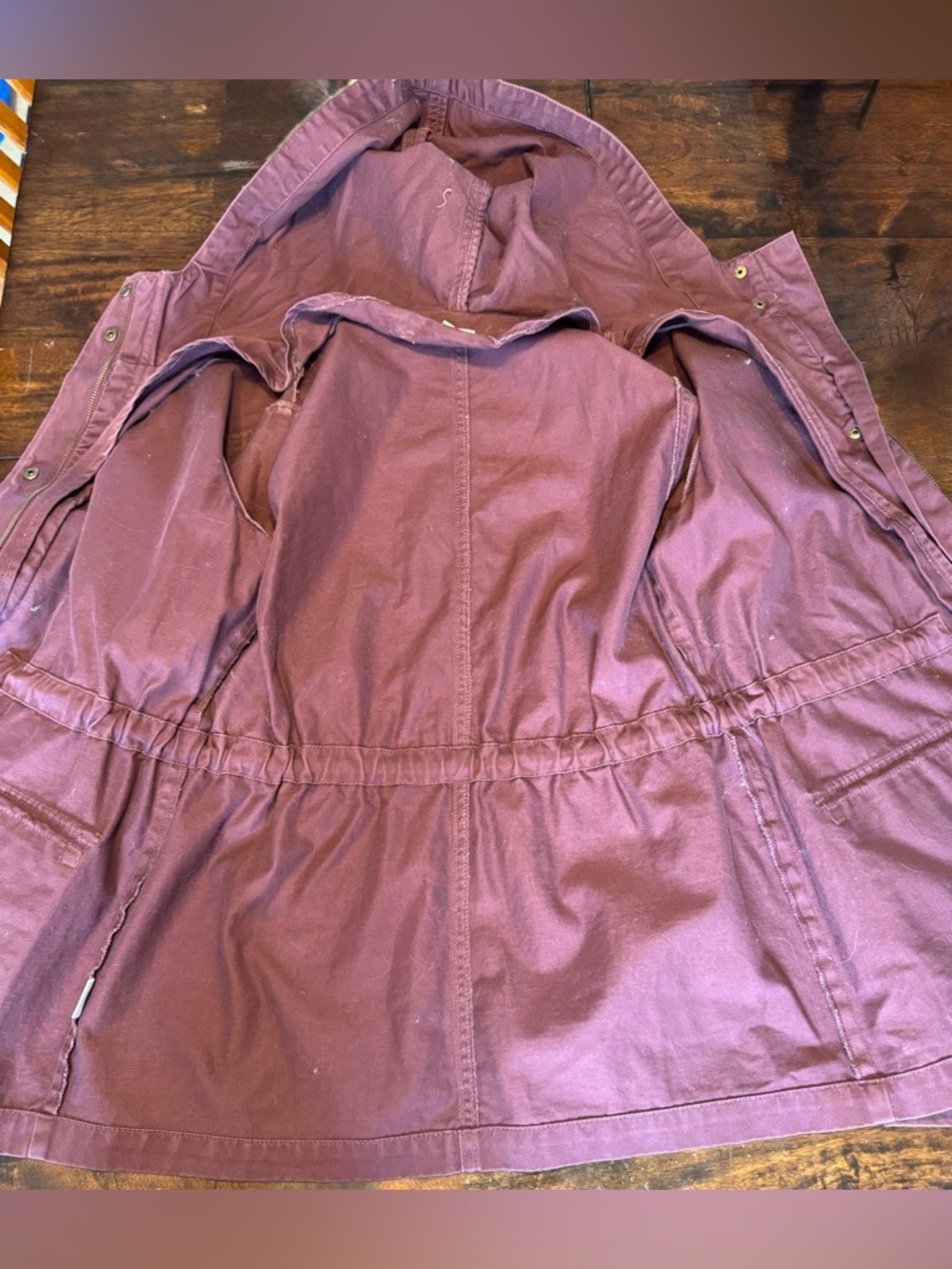Loft Outlet Womens Plum Field Utility Jacket Cinch Tie Waist Cargo Pockets Sz S - Picture 5 of 9
